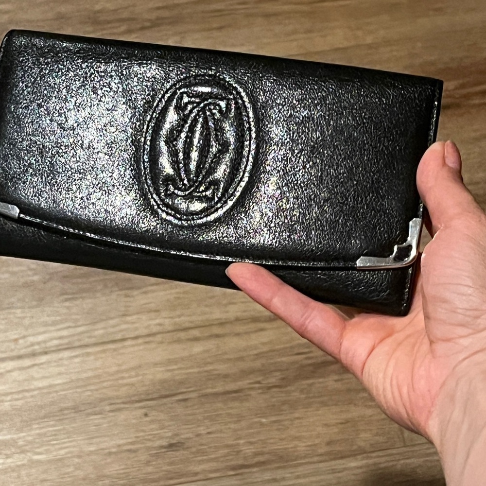 Cartier Black Leather Clutch/Wallet